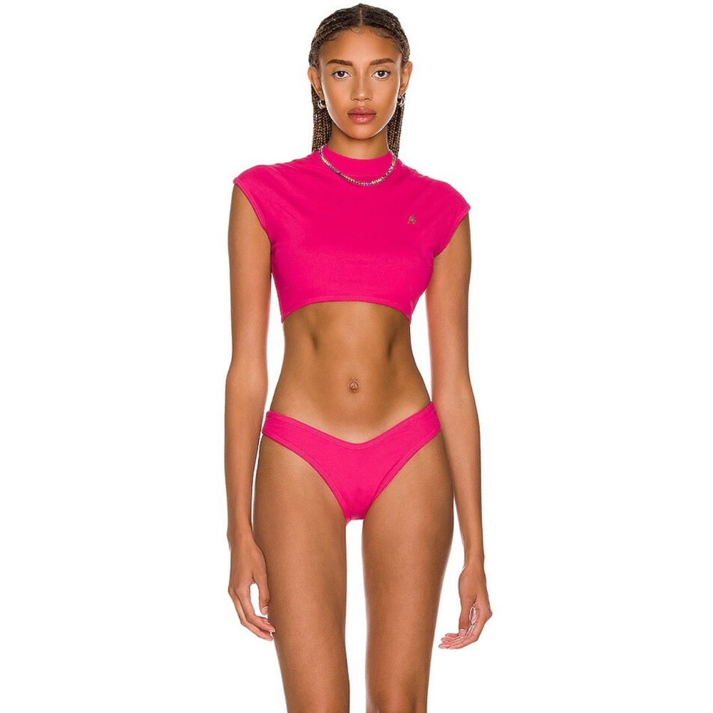 The Attico Fuchsia Crop Top Bikini Set Size XS